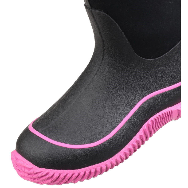 Muck Boots Hale Bottes En Caoutchouc Noires/Rose.