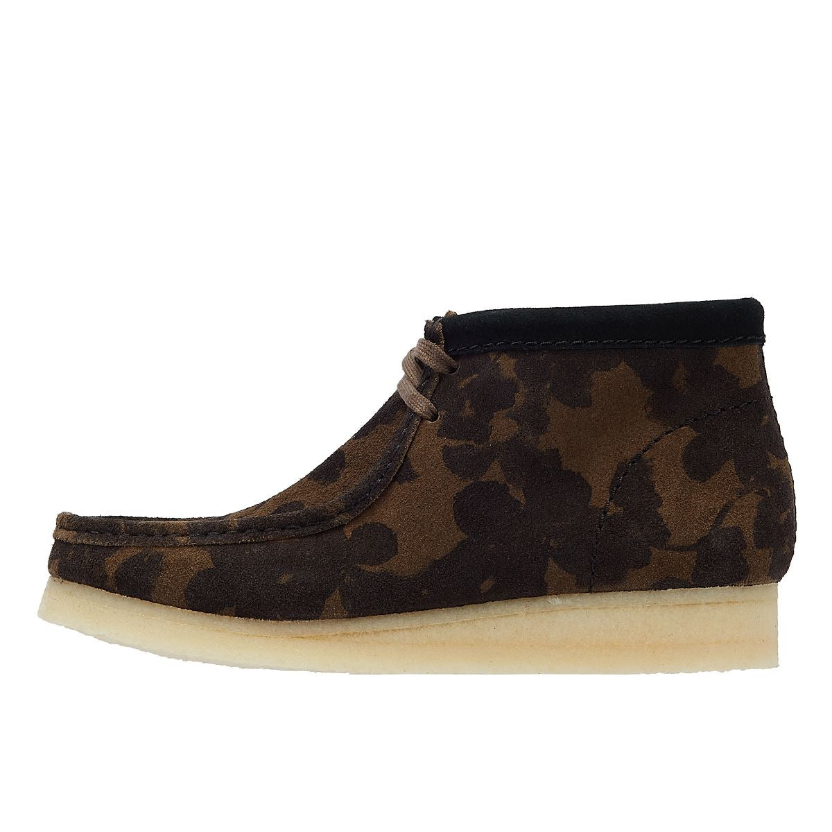 Clarks Originals Bottes Pour Femmes En Noir/Kaki À Motif Floral Wallabee