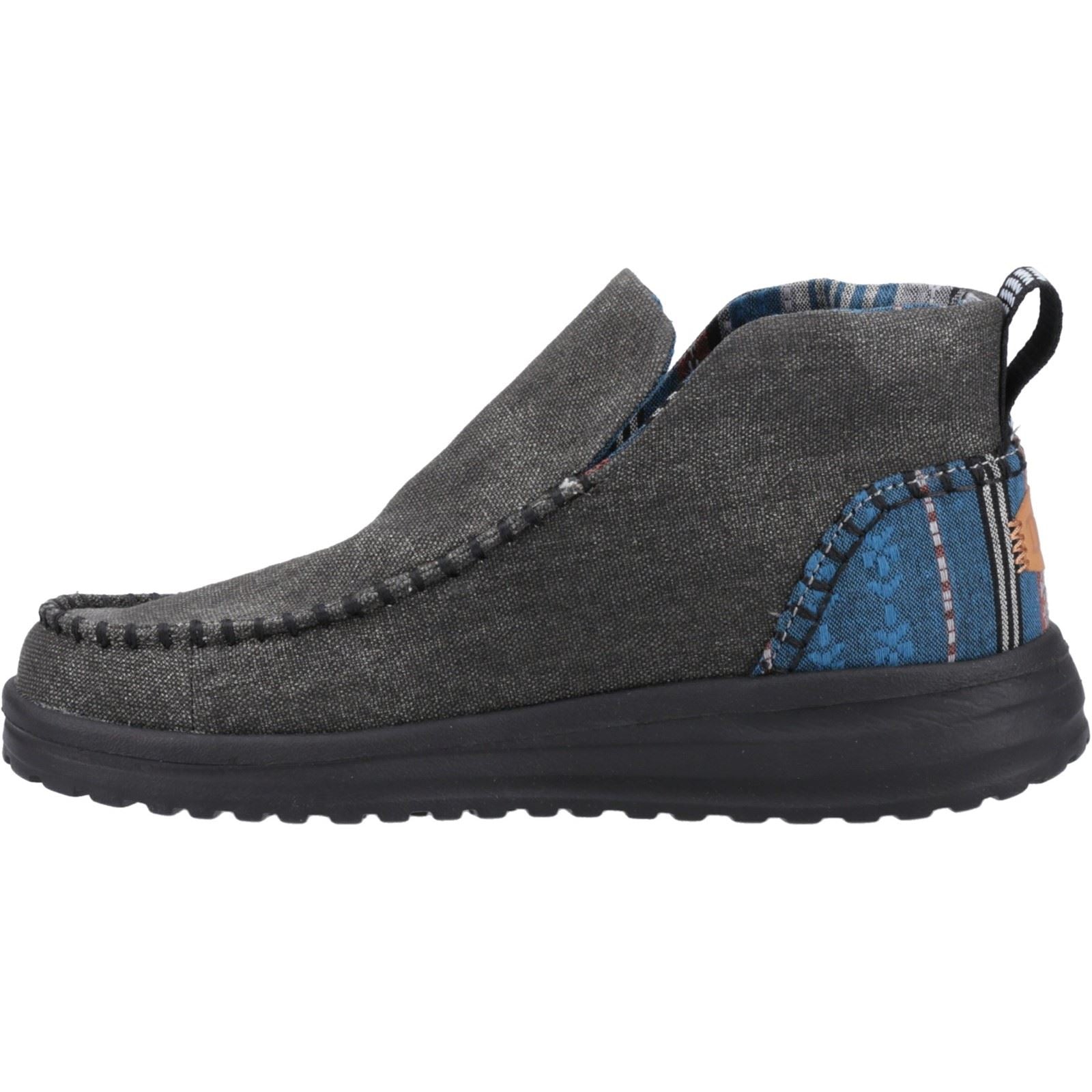 HEYDUDE Denny Bottes Noires En Coton Pour Femmes