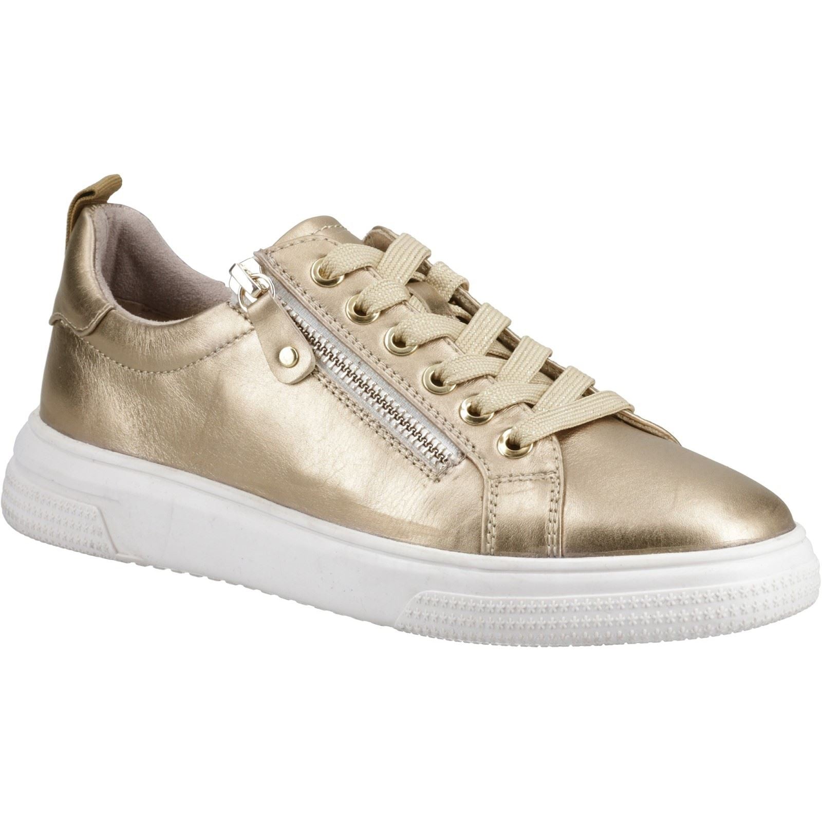Hush Puppies Martha Chaussures De Sport En Cuir Pour Femmes Dorées