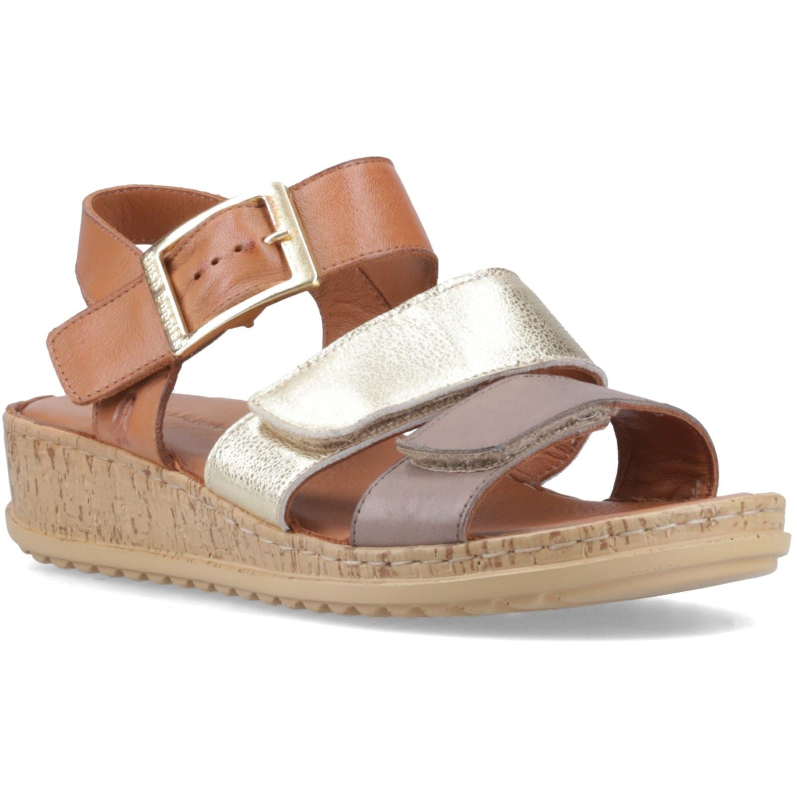 Hush Puppies Eliana Sandales Dorées En Cuir Pour Femmes