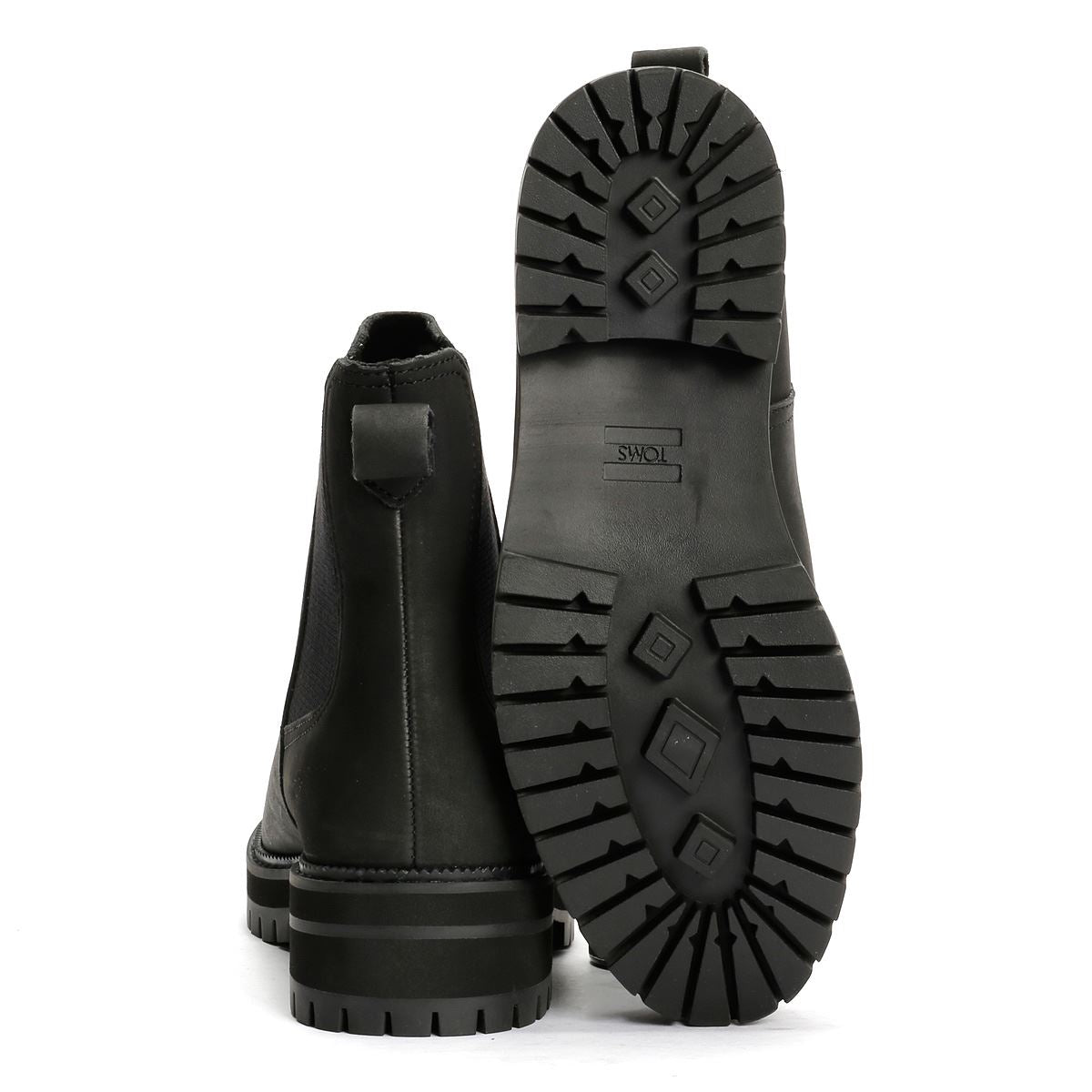 TOMS Bennet Bottes En Cuir Noires Pour Femmes