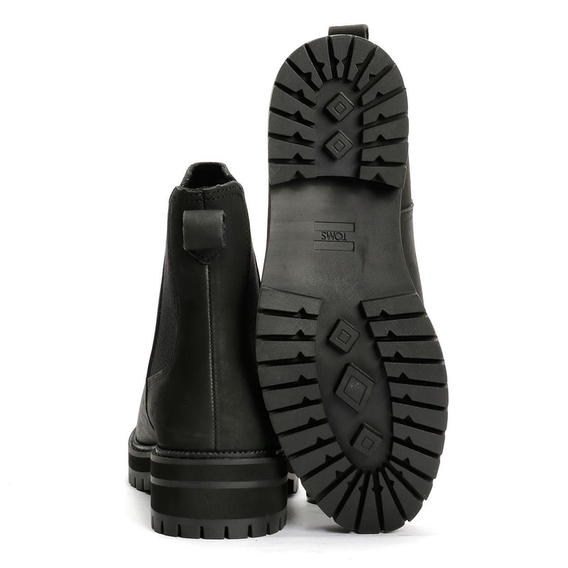 TOMS Bennet Bottes En Cuir Noires Pour Femmes