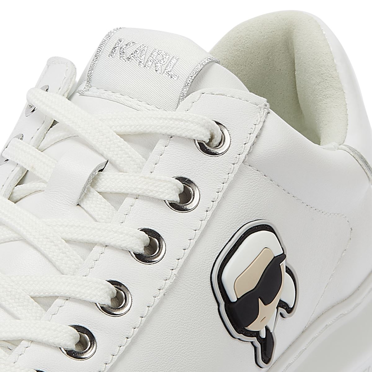 Karl Lagerfeld Kapri Nft Lo Dentelle Femmes Baskets Mono Blanc