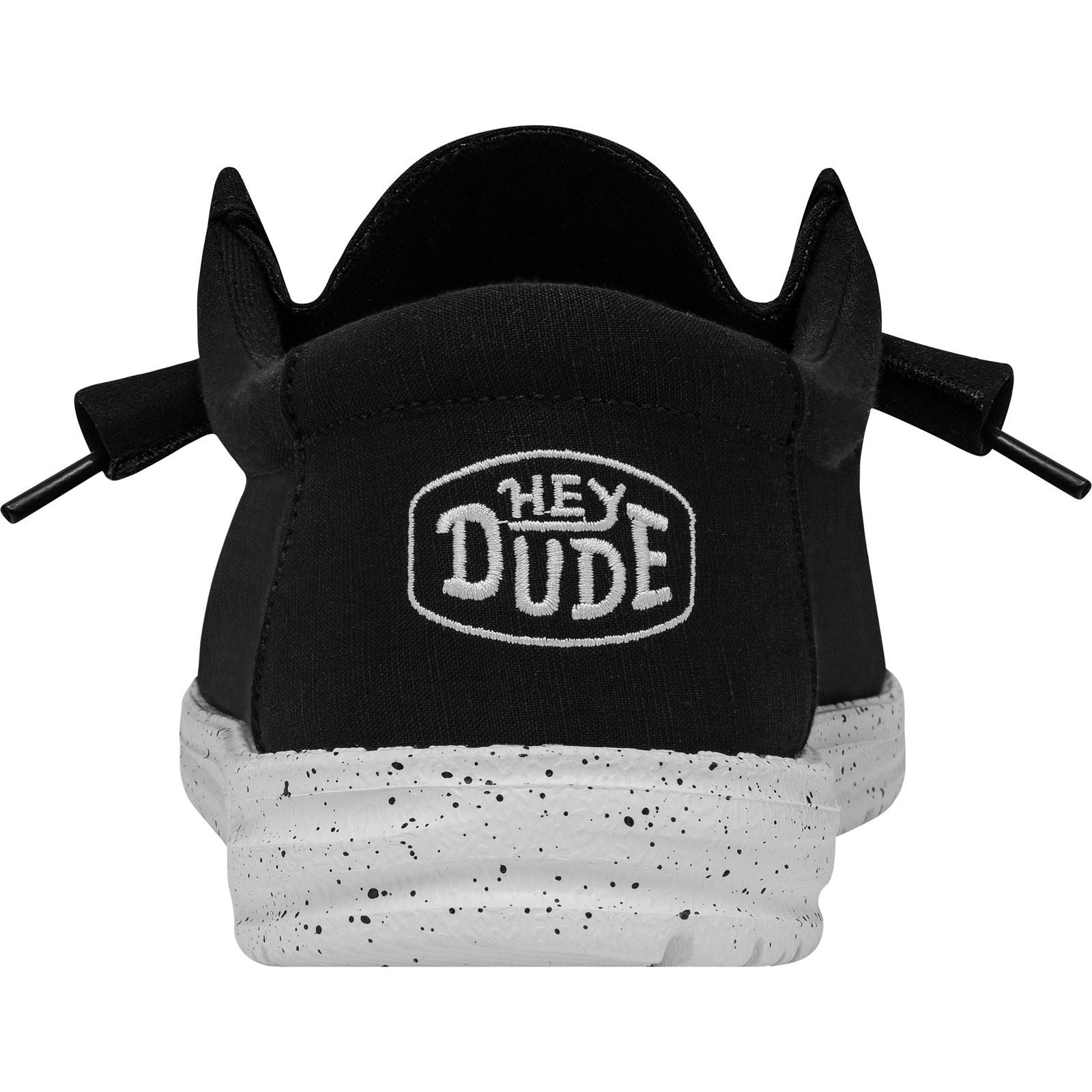 HEYDUDE Wally Slub Chaussures Bateau Noires Pour Hommes