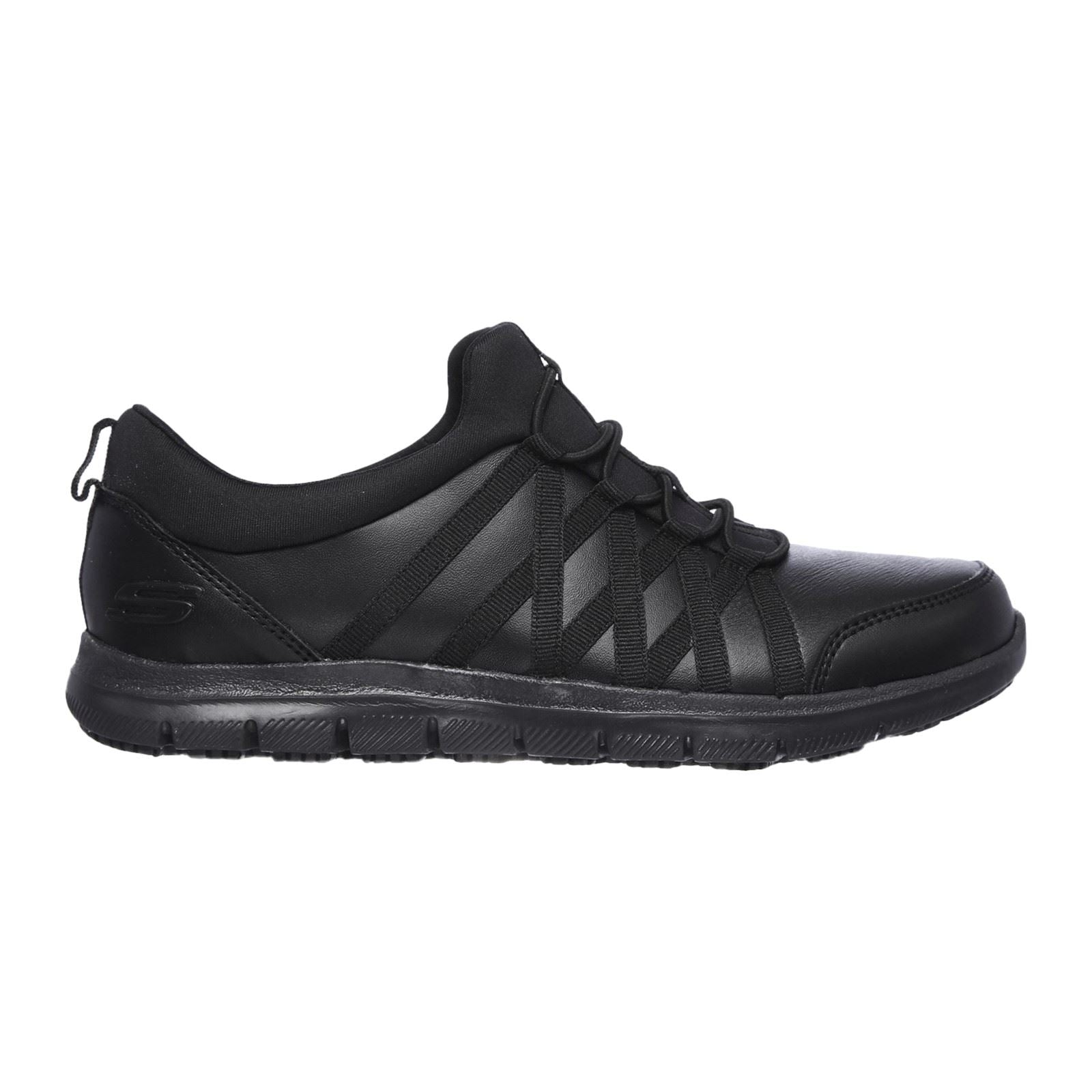 Skechers Workwear Ghenter Dagsby Baskets Noires En Cuir Pour Femmes