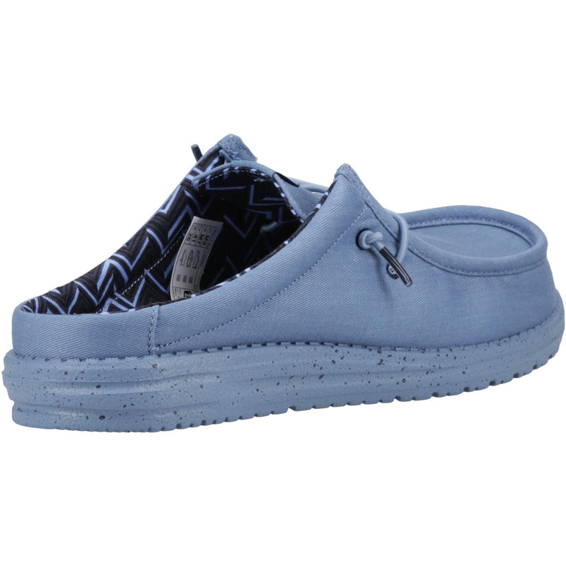 HEYDUDE Wally Slip Canvas Chaussons Bleu Élémentaire Pour Hommes En 100% Coton