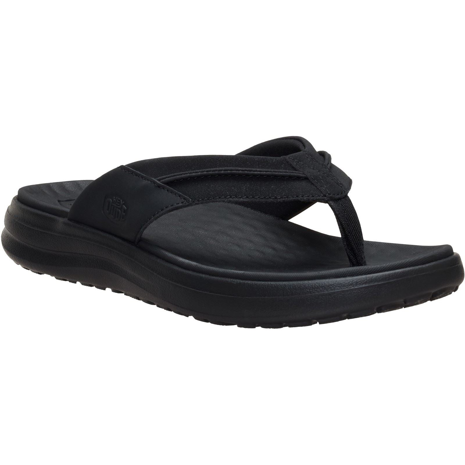 HEYDUDE Finn Flip Sandales Noires Pour Hommes En Polyuréthane