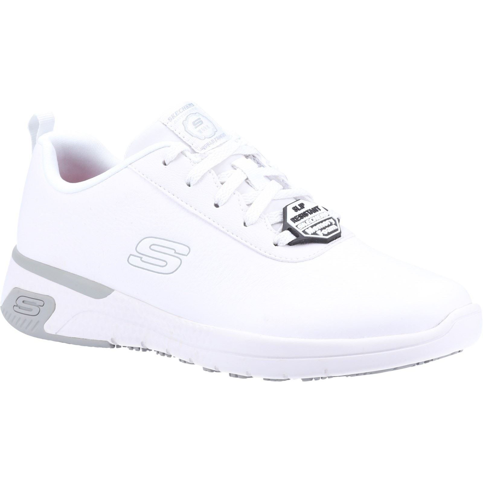 Skechers Workwear Marsing Gmina Baskets De Sécurité Blanches En Cuir Pour Femmes