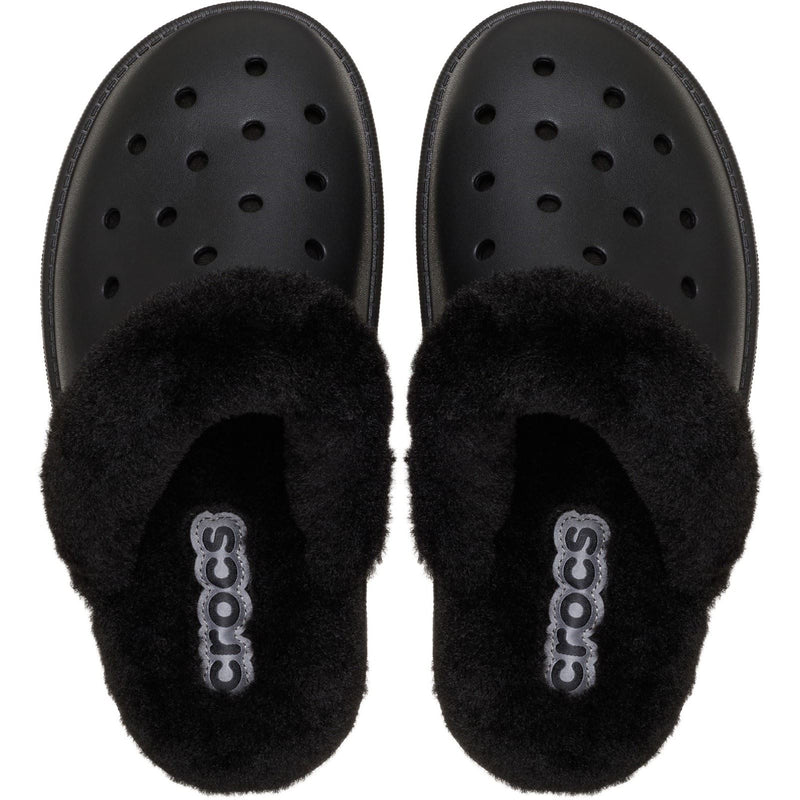 Crocs Classic Fuzz Scuff Sabots Noirs Pour Hommes En Thermoplastique
