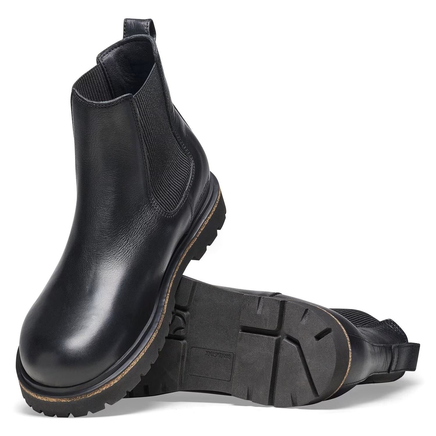 Birkenstock Highwood Chelsea Bottes Noires En Cuir Pour Hommes