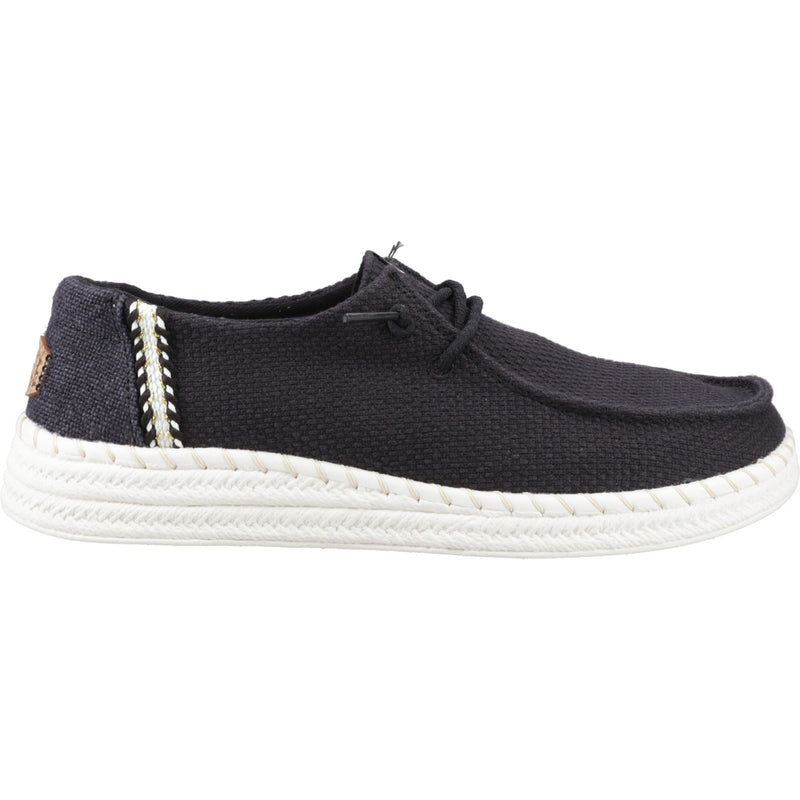 HEYDUDE Wendy Espadrille Woven Espadrilles Pour Femme En Mélange De Coton Noir