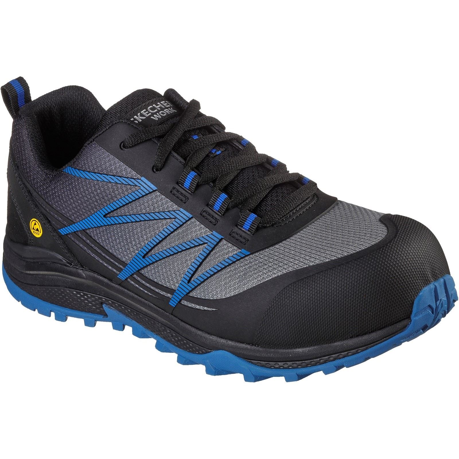 Skechers Workwear Puxal Baskets De Sécurité Noires/Bleues Pour Hommes En Textile