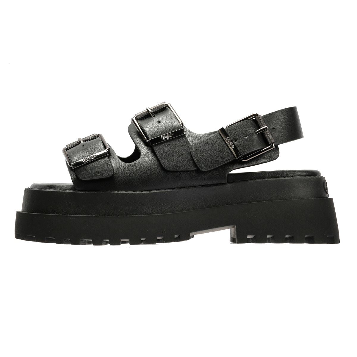 Buffalo Pluto Ari Sandales Noires Pour Femmes