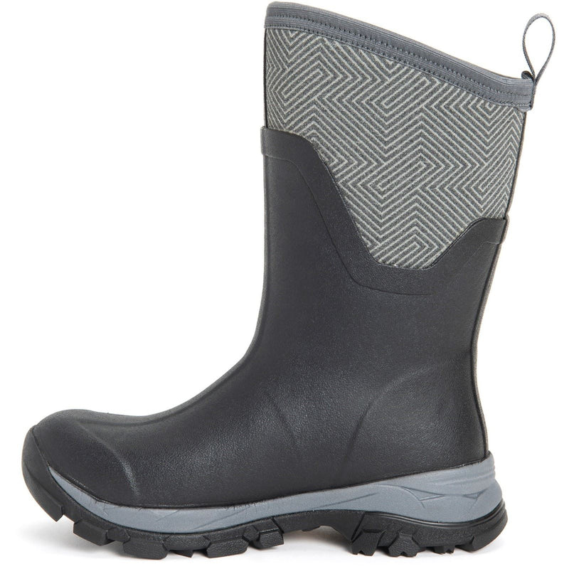 Muck Boots Arctic Ice Mid AGAT Bottes En Caoutchouc Géométriques Noires/Grises