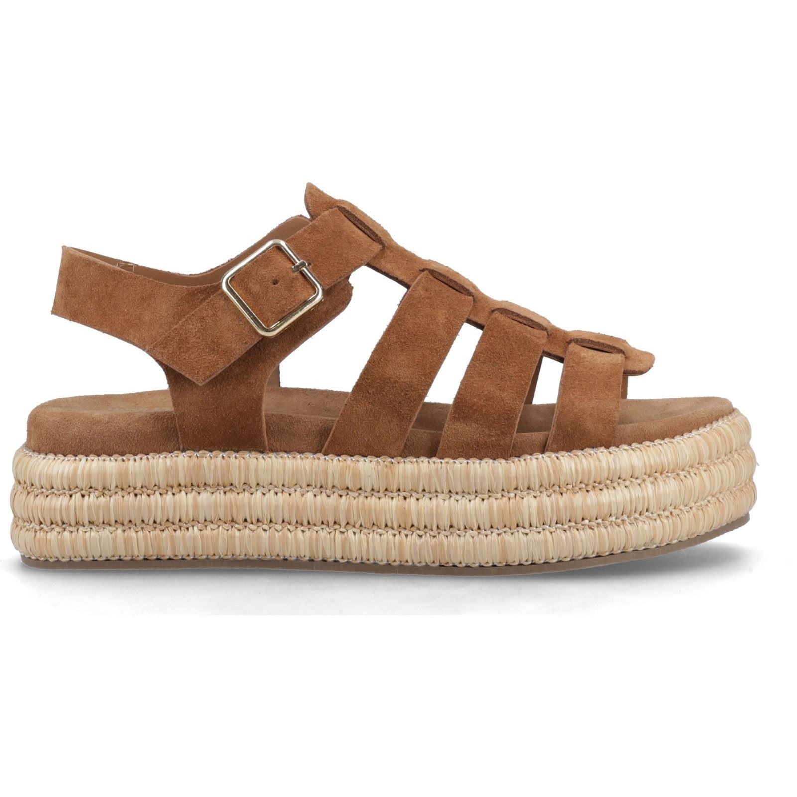 Hush Puppies Rosetta Gladiator Sandales En Cuir Pour Femmes Couleur Caramel