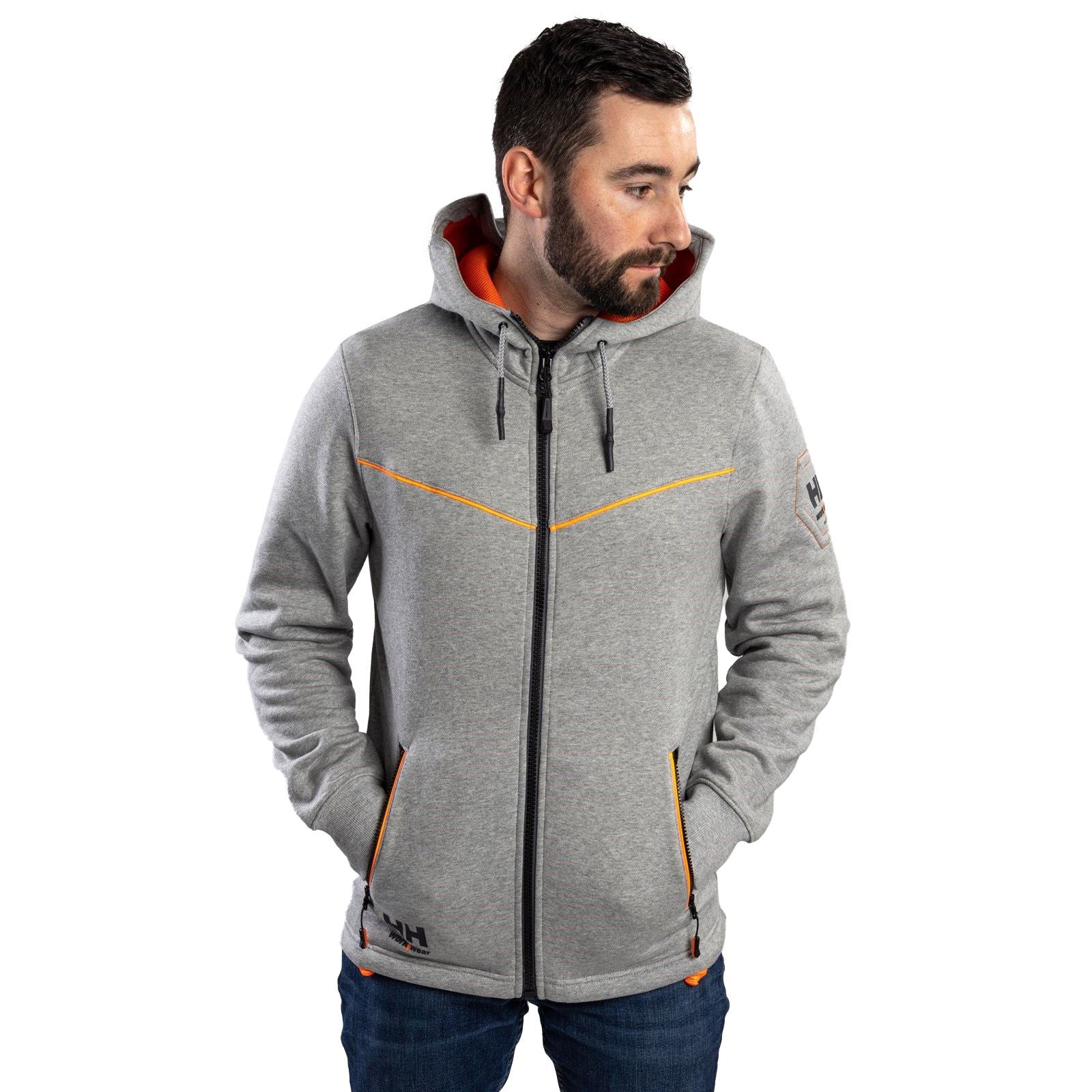 Helly Hansen Workwear Chelsea Evolution Sweat À Capuche Gris En Coton Pour Homme