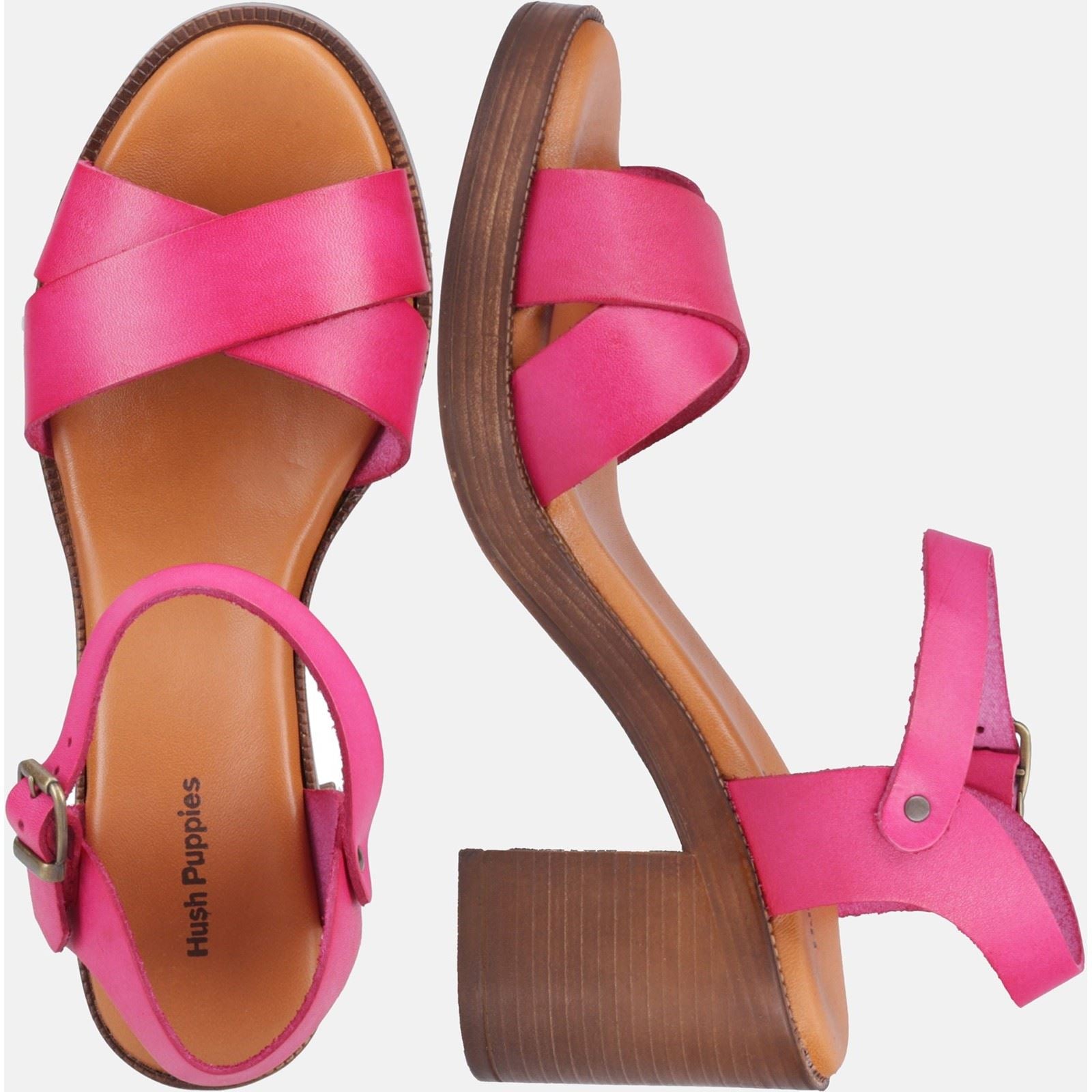 Hush Puppies Georgia Sandales Roses Pour Femmes En Cuir
