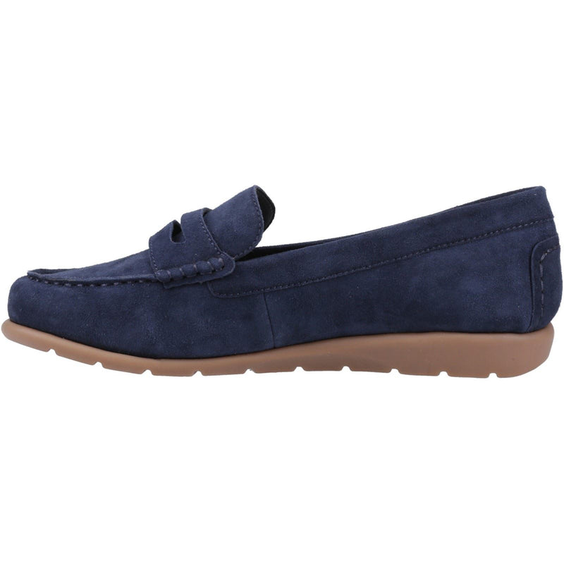Hush Puppies Shelby Femmes Mocassins Marine En Daim