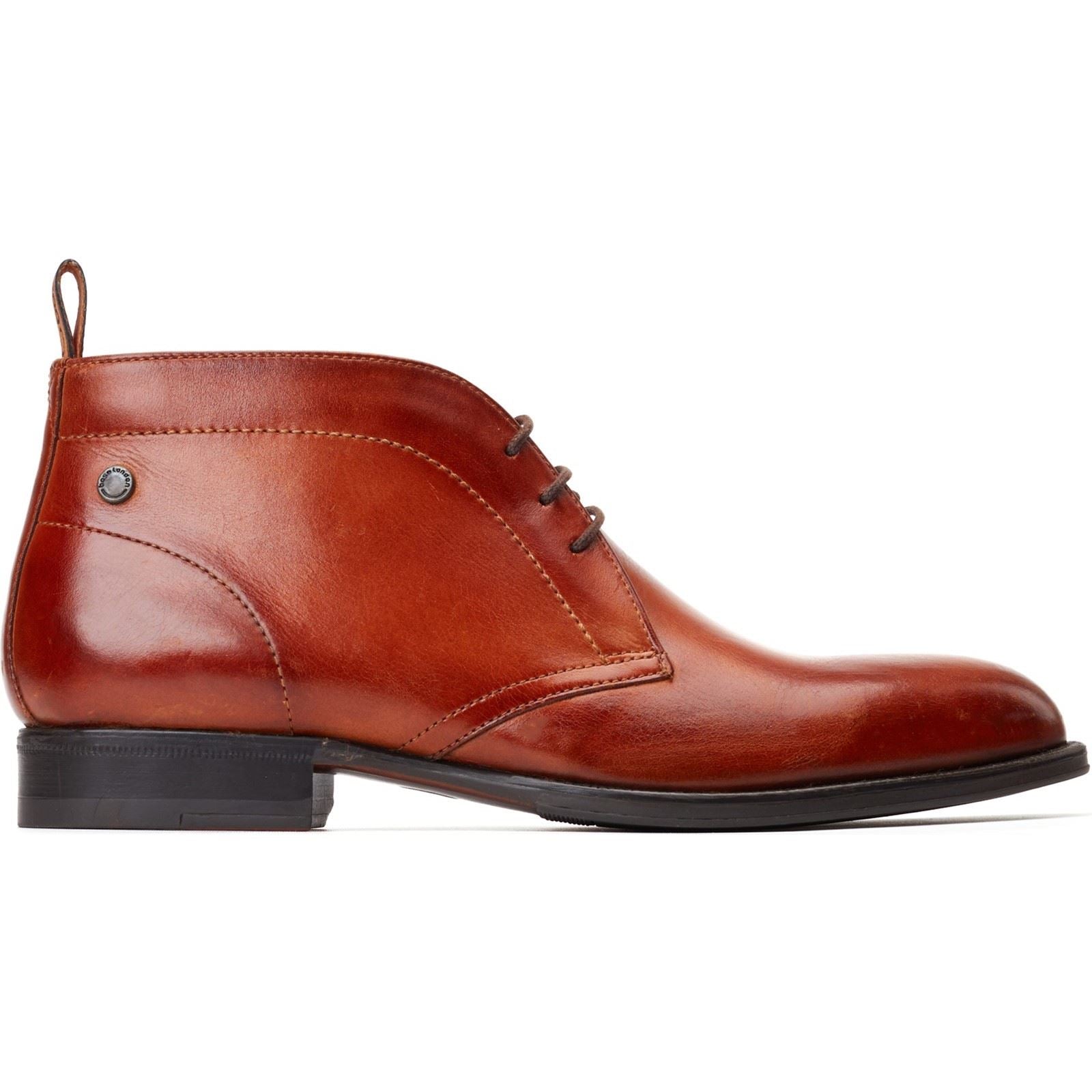 Base London Wallis Bottes Chelsea En Cuir Pour Hommes En Tan Brûlé
