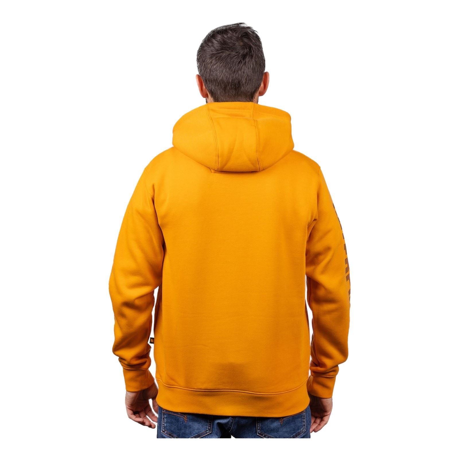 Caterpillar Trademark Banner Sweat À Capuche Jaune En Coton Pour Homme