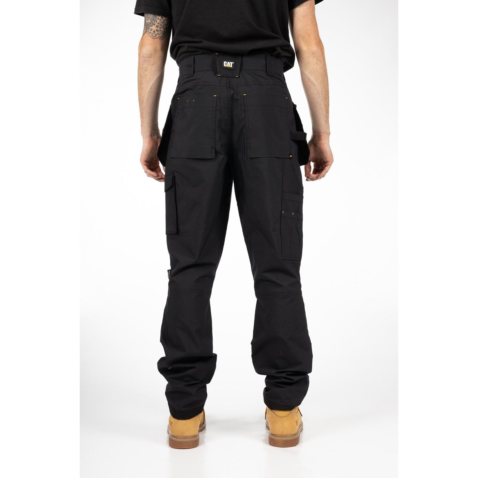Caterpillar Nexus Holster Stretch Pocket Pantalons Noirs En Coton Pour Hommes - Extérieur