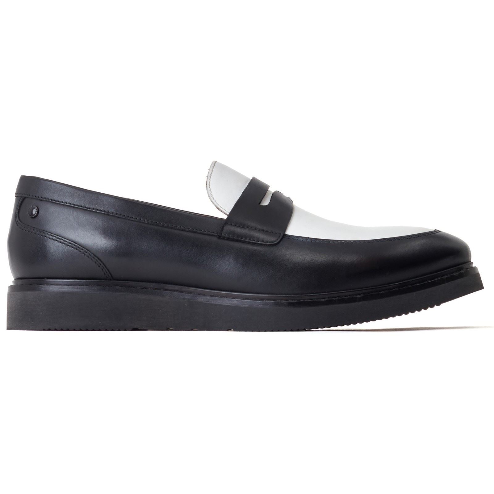 Base London Sid Chaussures Basses Pour Hommes En Cuir Noir/Blanc