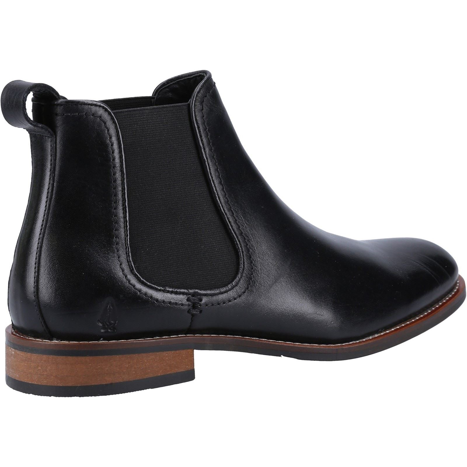 Hush Puppies Diego Chelsea Bottes En Cuir Noires Pour Hommes