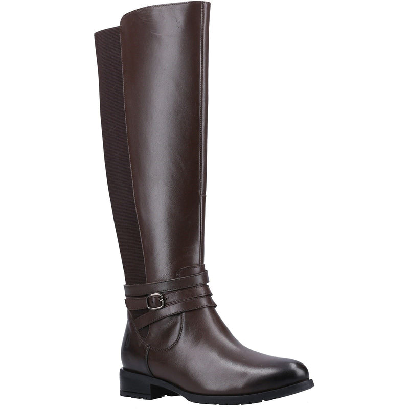 Hush Puppies Vanessa Bottes Hautes Marron À Talons Pour Femme En Cuir