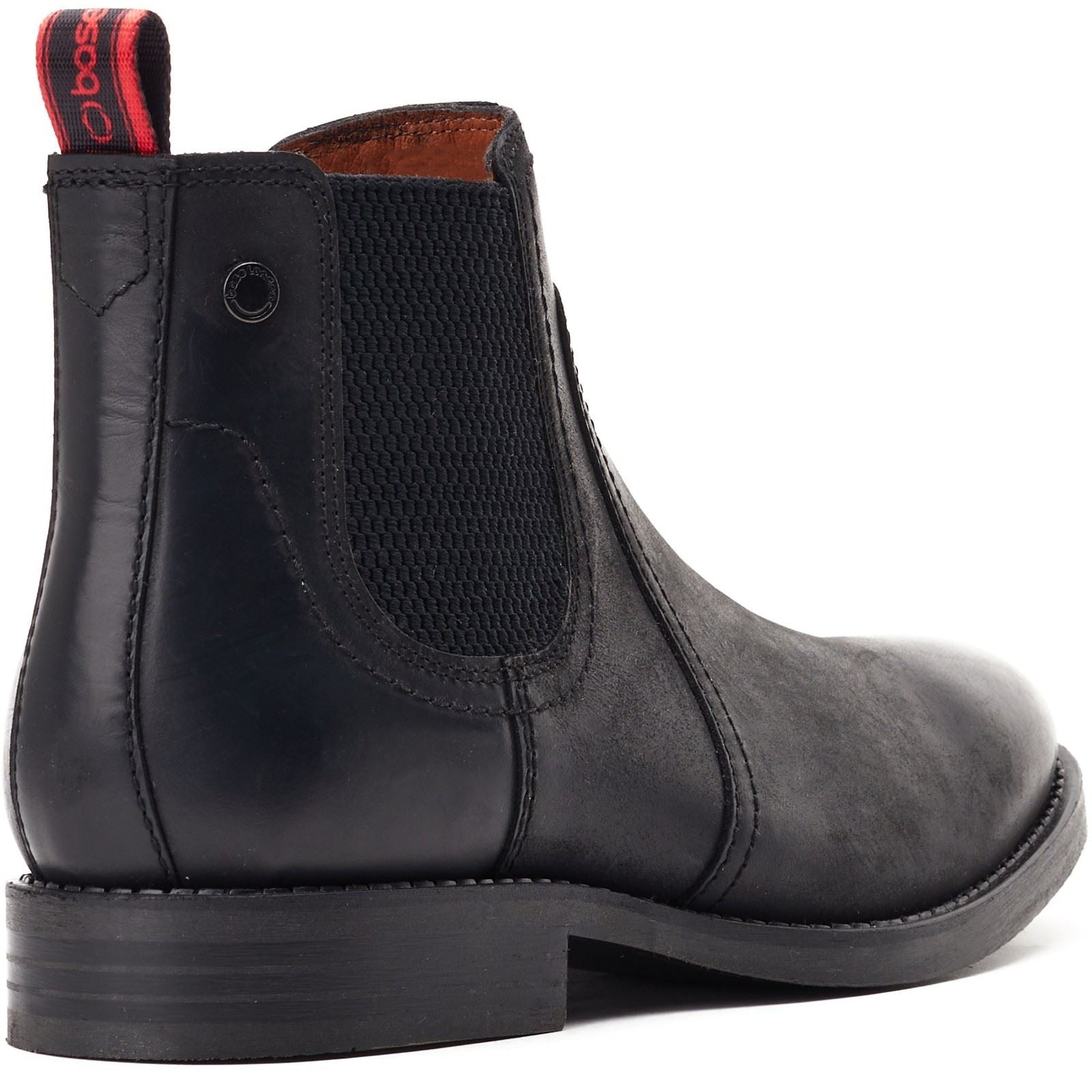 Base London Bateman Bottes Noires En Cuir Pour Hommes