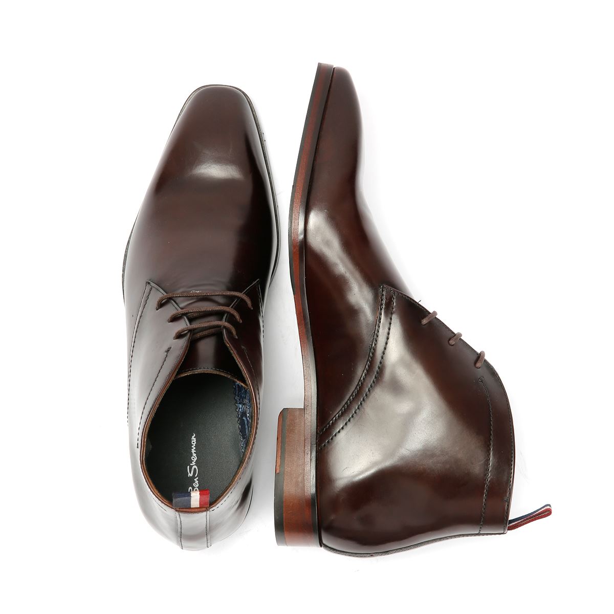 Ben Sherman London Bottes En Cuir Pour Hommes Marron