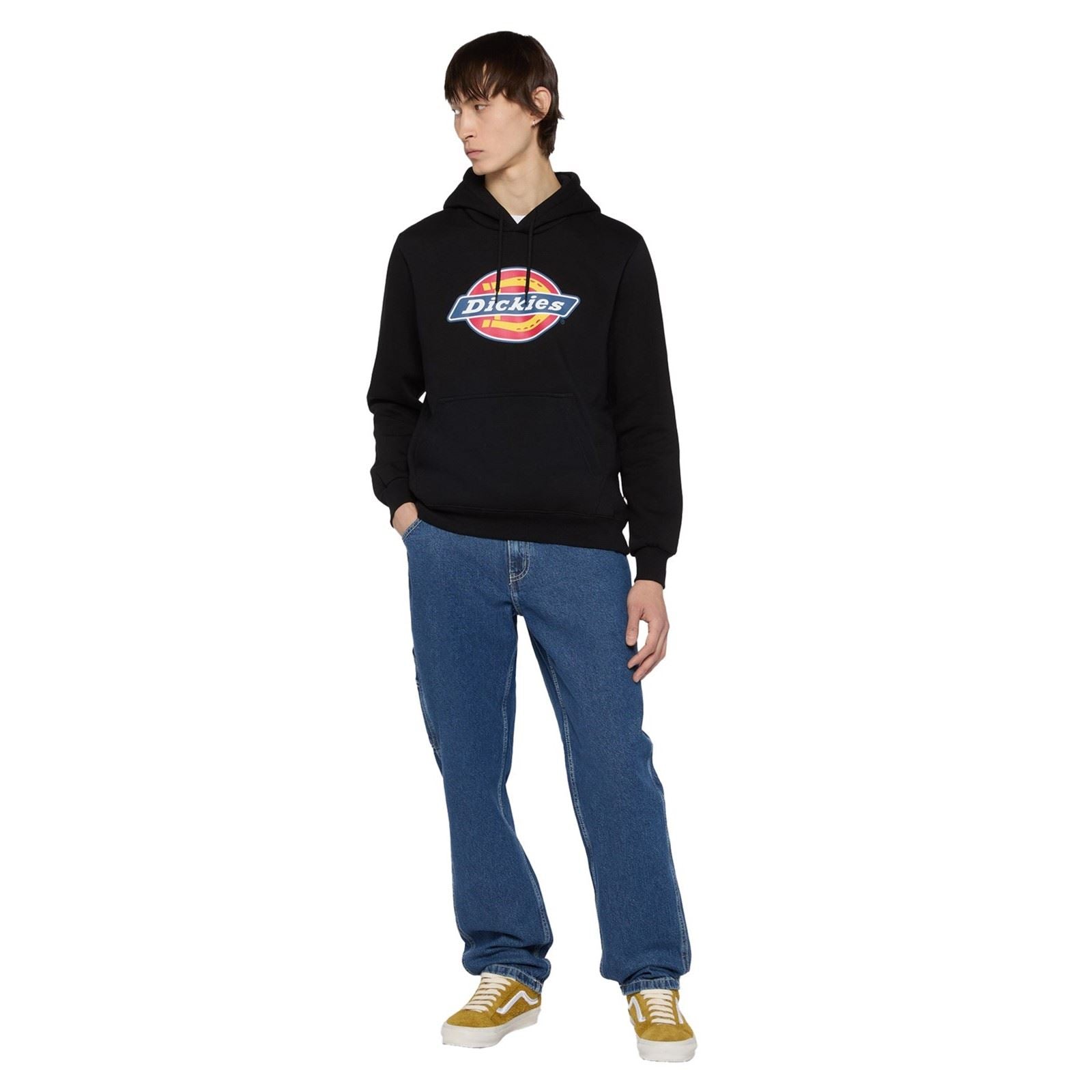 Dickies Icon Logo Sweat À Capuche Noir En Polyester Pour Adultes Unisexes