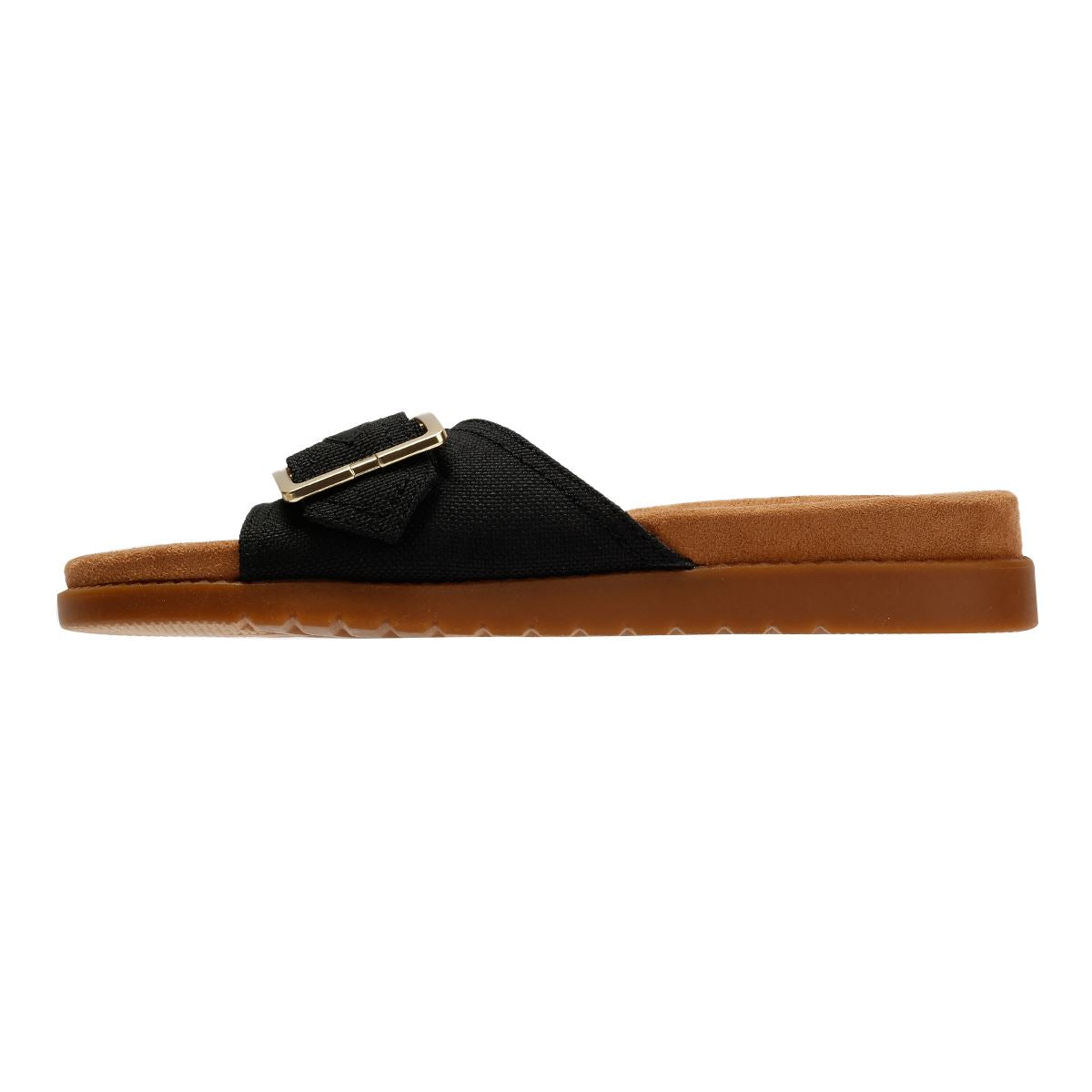 TOMS Marin Slide Sandales Noires En Toile Pour Femmes