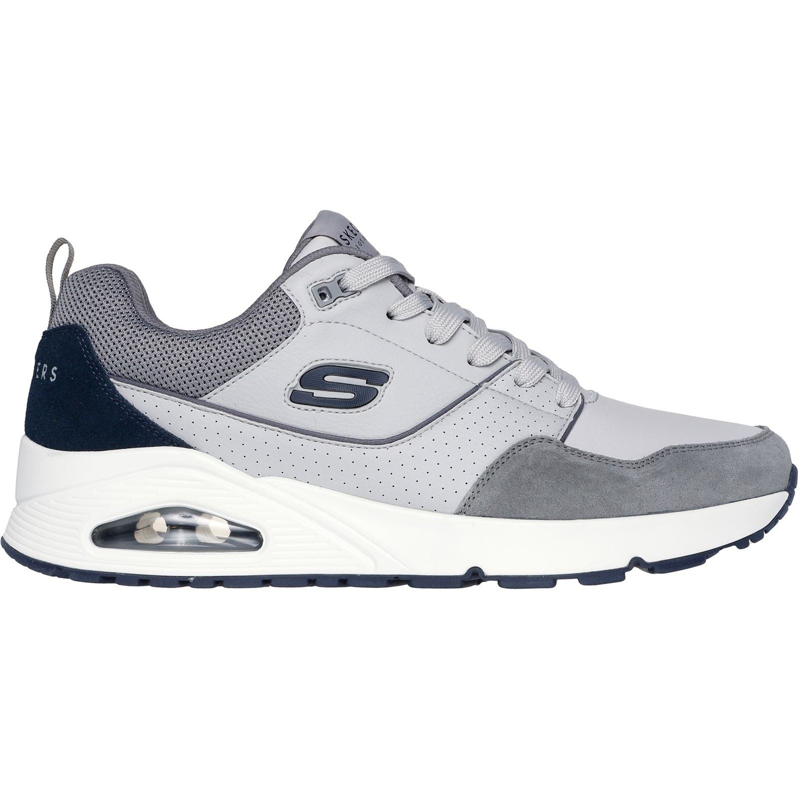 Skechers Uno Retro One Baskets Grises Pour Hommes En Cuir