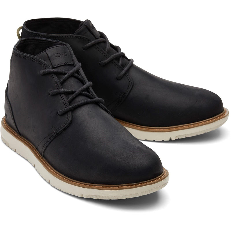 TOMS Navi Bottes Noires En Cuir Pour Hommes