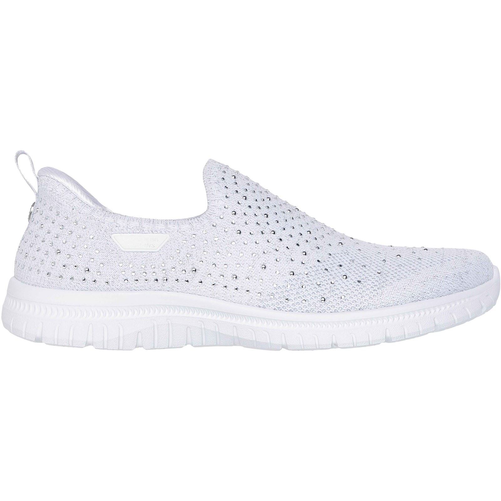Skechers Virtue Icon Baskets Blanches/Argent Pour Femmes En Textile