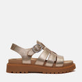 Timberland Clairemont Way Fisherman Sandales En Cuir Doré Pour Femme