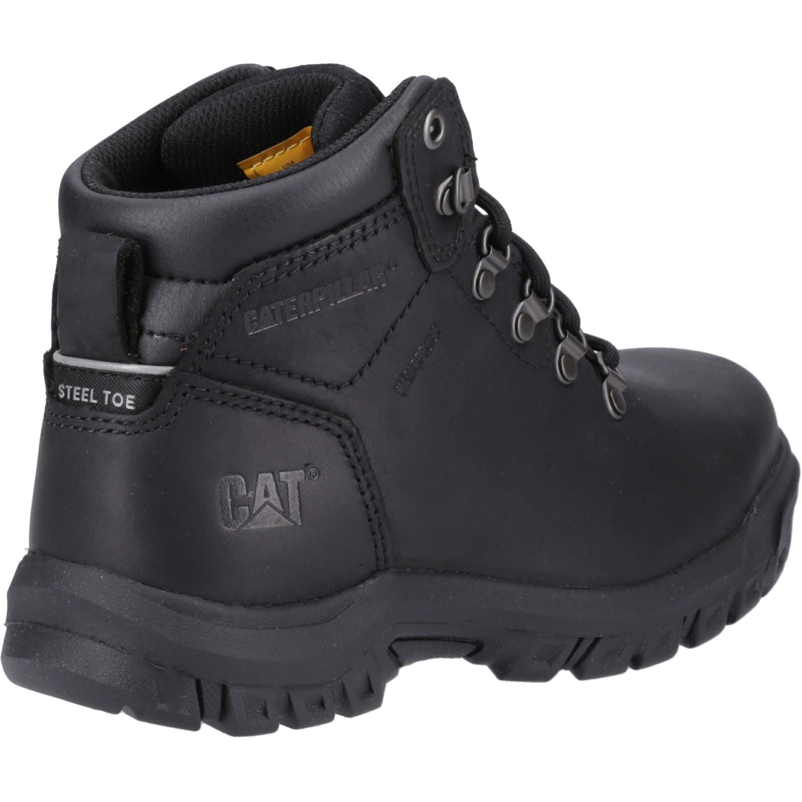Caterpillar Bottes De Sécurité Noires En Cuir Pour Femmes Mae