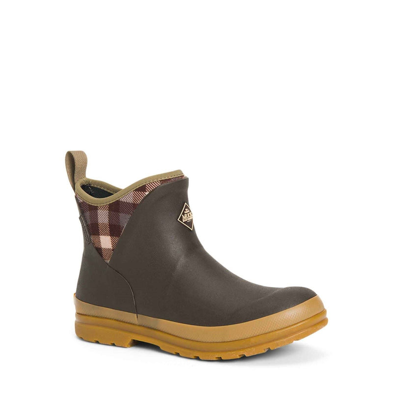 Muck Boots Originals Ankle Bottes En Caoutchouc Marron/À Carreaux/Gomme Wellington