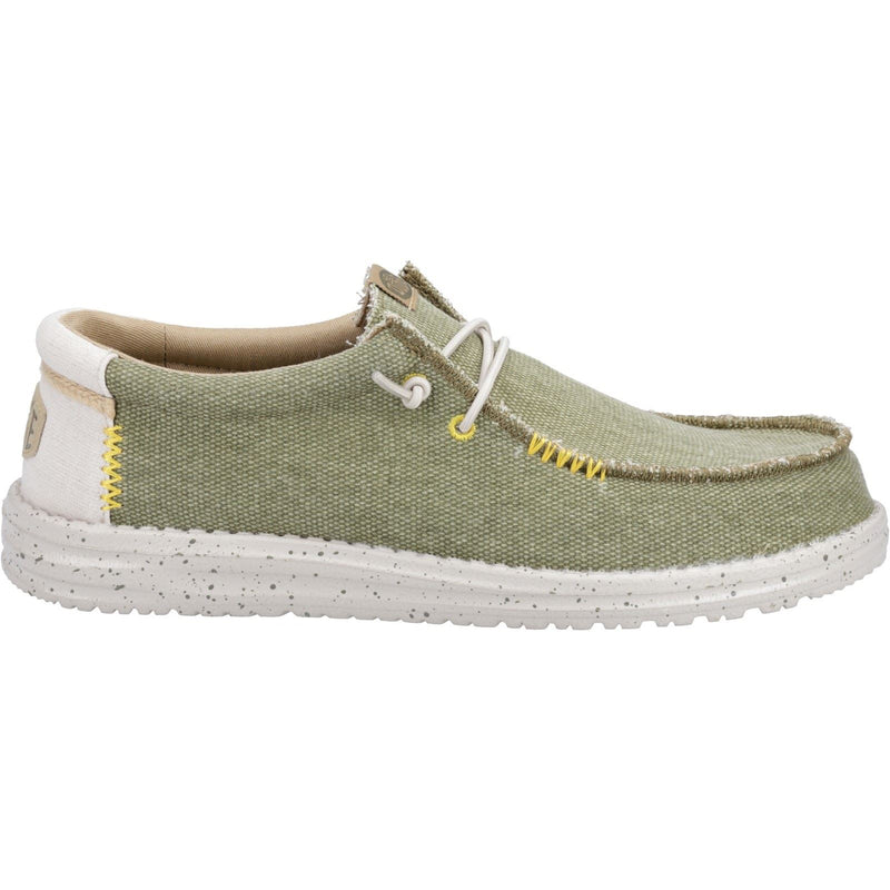 HEYDUDE Wally Coastline Chaussures Bateau Pour Homme En Tissu Olive