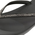 FitFlop Iqushion Sparkle Tongs Noires Pour Femmes En Caoutchouc