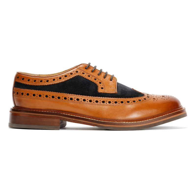 Chapman & Moore Longwing Brogue Chaussures En Cuir Pour Hommes Brunes À Lacets