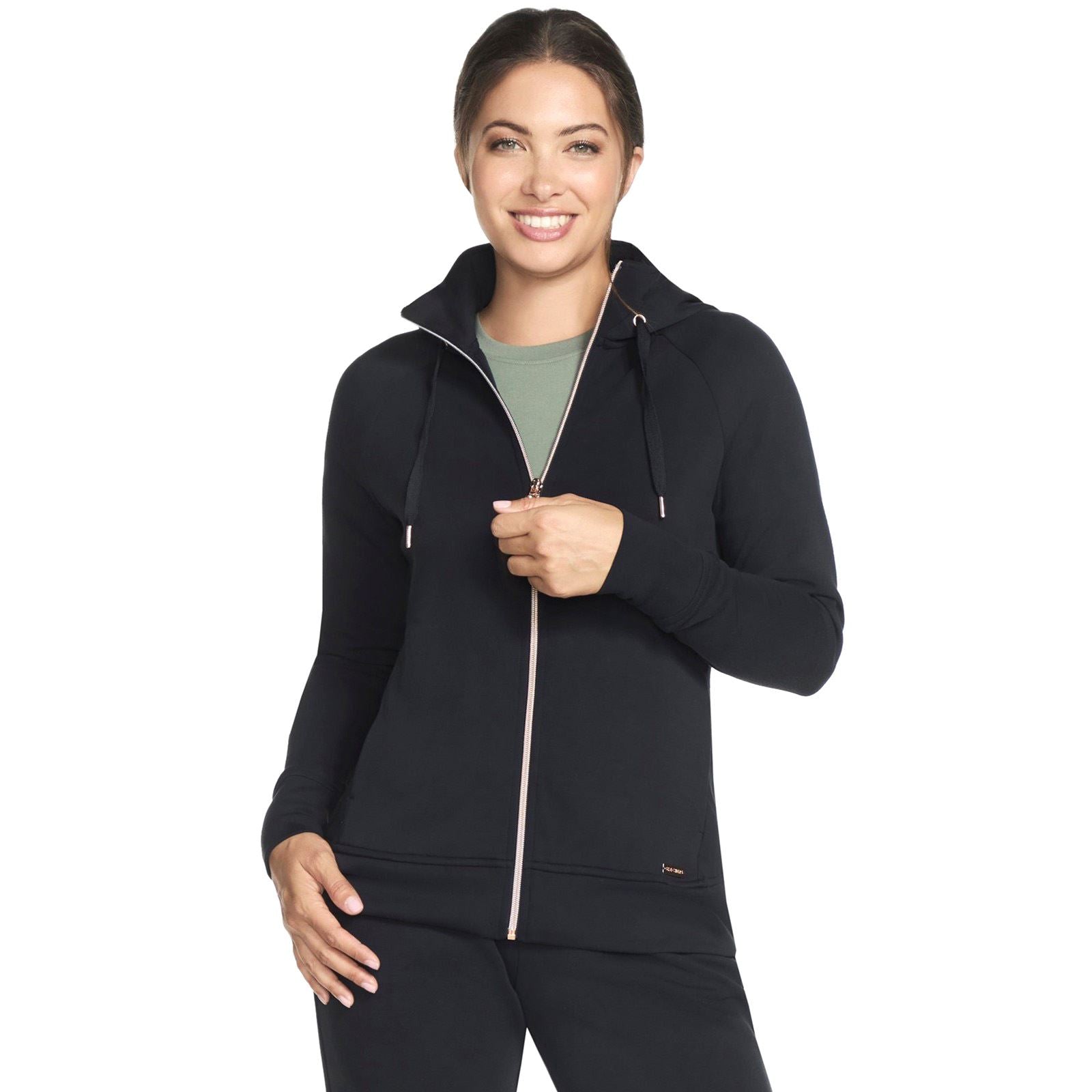 Skechers Performance Skechluxe Elevate Hooded Jacket Veste Noire Pour Femmes