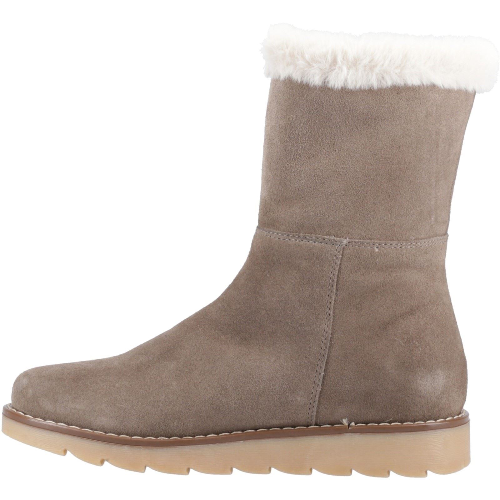 Hush Puppies Mary Bottes Taupe Pour Femmes En Suède