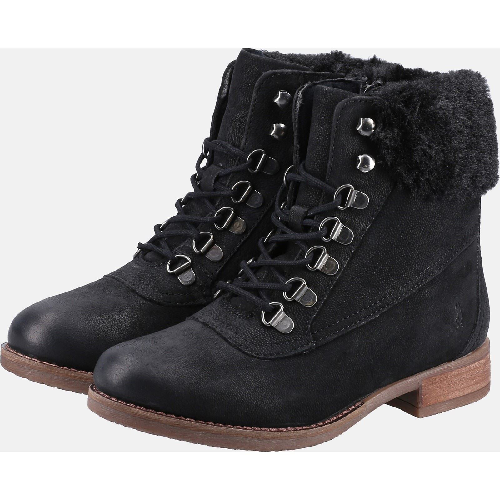 Hush Puppies Effie Bottes Noires En Fausse Fourrure Pour Femme