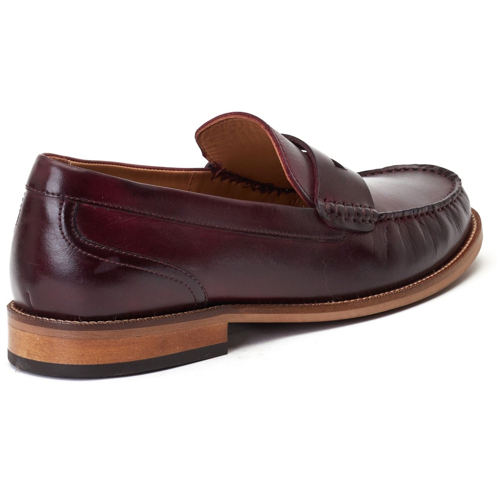 Base London Garfield Chaussures De Ville Bordeaux Pour Hommes En Cuir