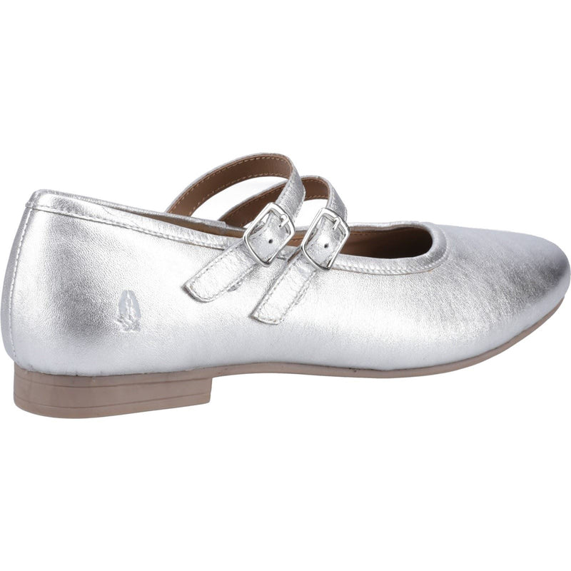 Hush Puppies Nancy Mary Jane Chaussures Plates En Cuir Pour Femmes Couleur Argent