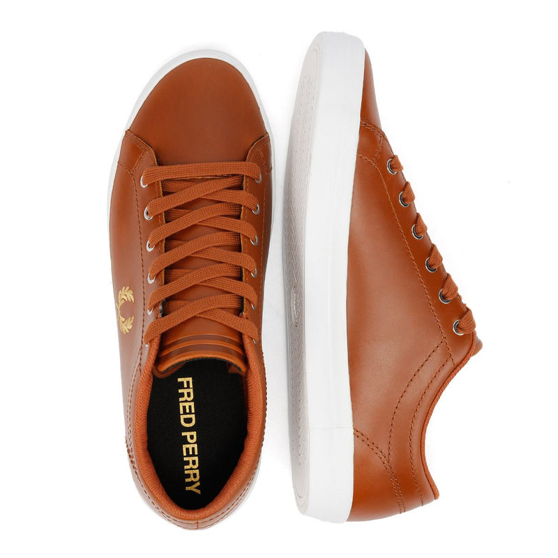 Fred Perry Baseline Baskets En Cuir Pour Homme Marron