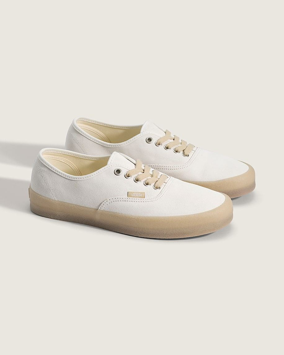 Vans Authentic Crepe Baskets Blanches En Cuir Pour Hommes