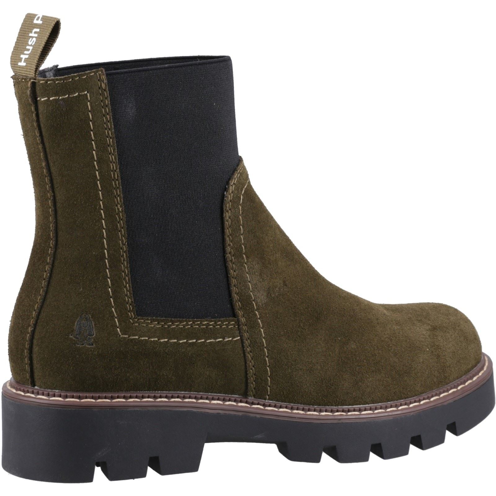 Hush Puppies Adeline Bottes Khaki Pour Femmes En Suède